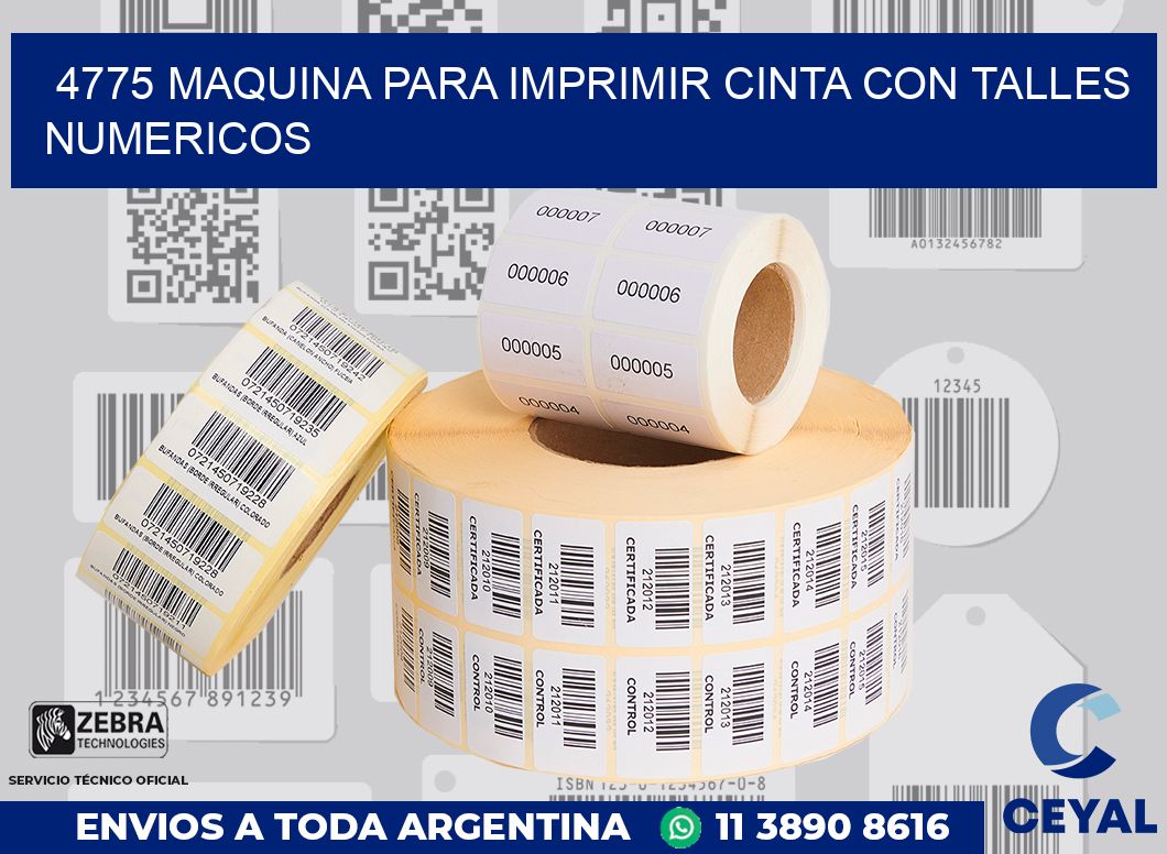 4775 MAQUINA PARA IMPRIMIR CINTA CON TALLES NUMERICOS