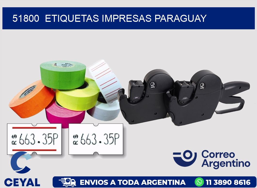 51800 ETIQUETAS IMPRESAS PARAGUAY