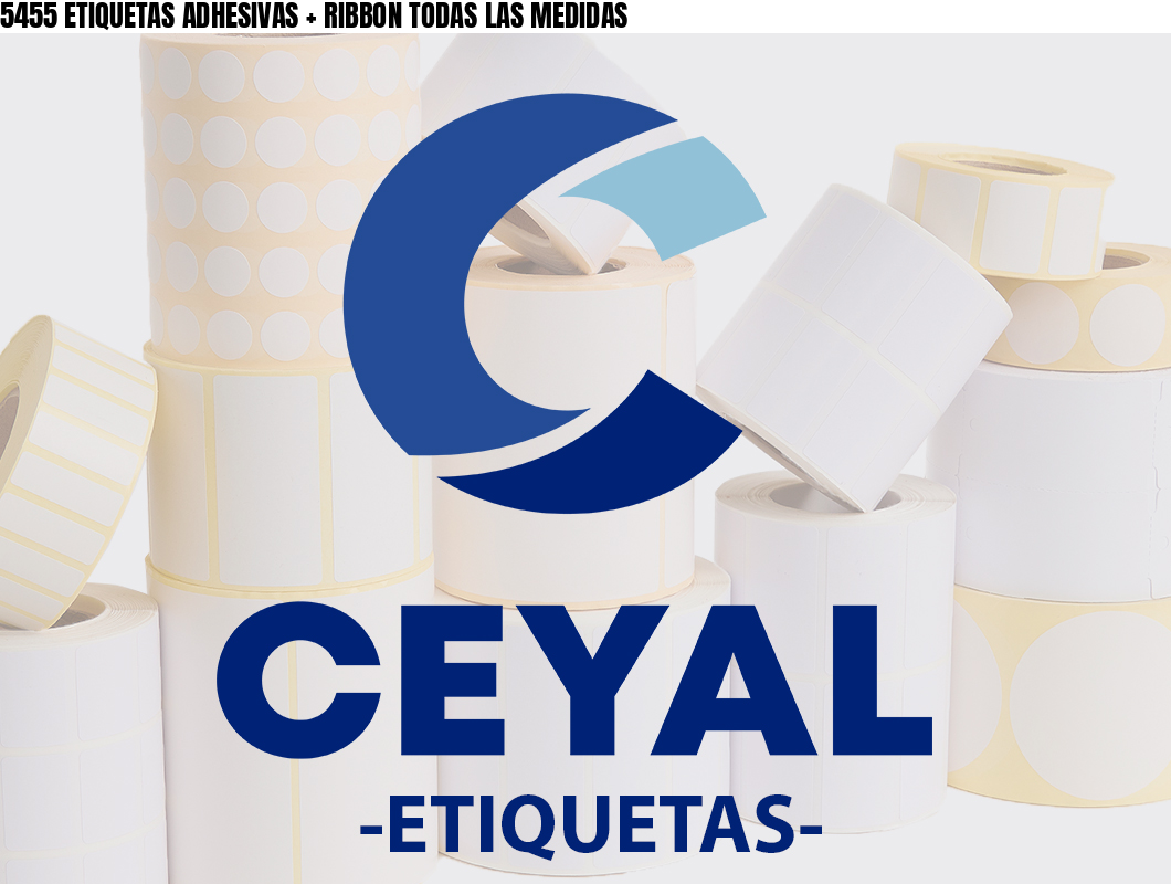 5455 ETIQUETAS ADHESIVAS + RIBBON TODAS LAS MEDIDAS
