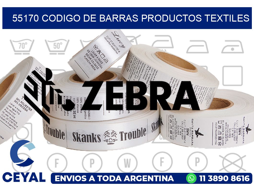 55170 CODIGO DE BARRAS PRODUCTOS TEXTILES