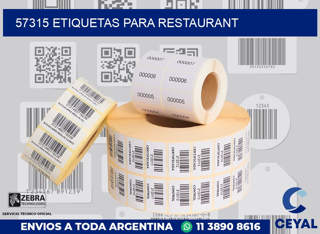 57315 ETIQUETAS PARA RESTAURANT