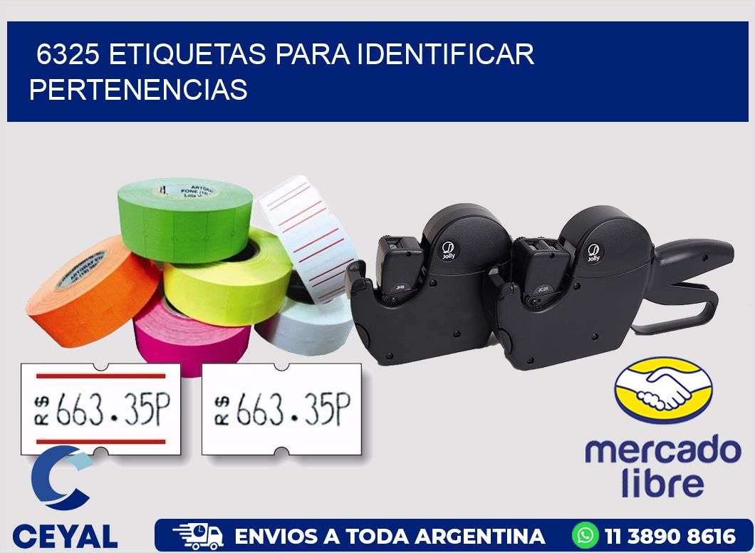 6325 ETIQUETAS PARA IDENTIFICAR PERTENENCIAS