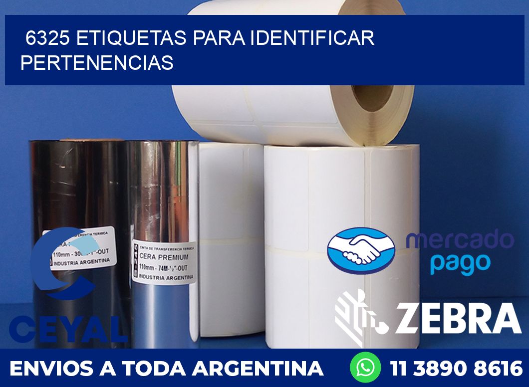 6325 ETIQUETAS PARA IDENTIFICAR PERTENENCIAS