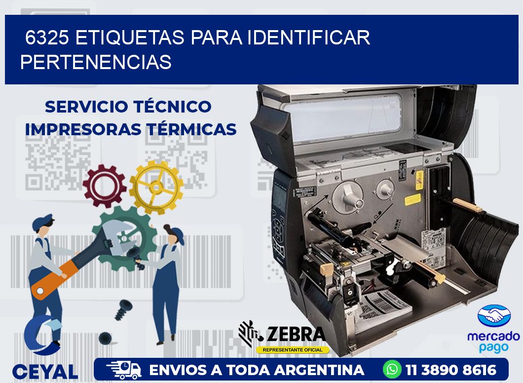 6325 ETIQUETAS PARA IDENTIFICAR PERTENENCIAS