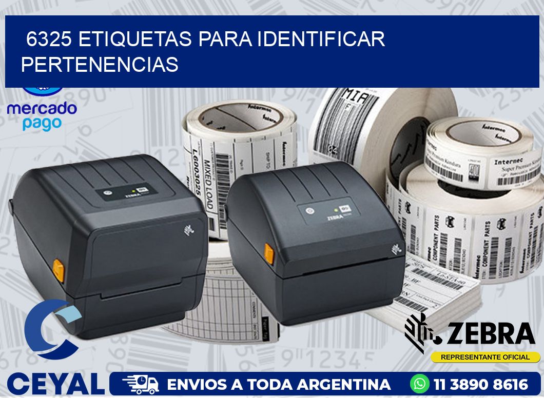 6325 ETIQUETAS PARA IDENTIFICAR PERTENENCIAS