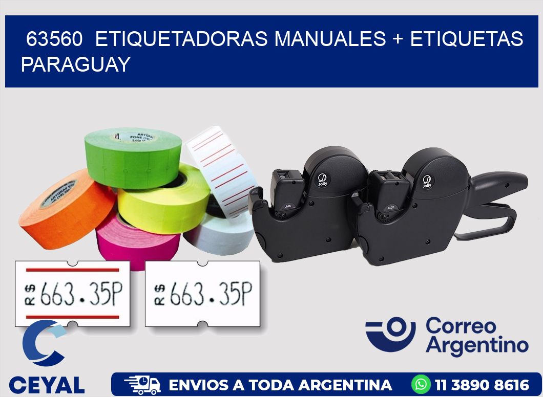 63560 ETIQUETADORAS MANUALES + ETIQUETAS PARAGUAY