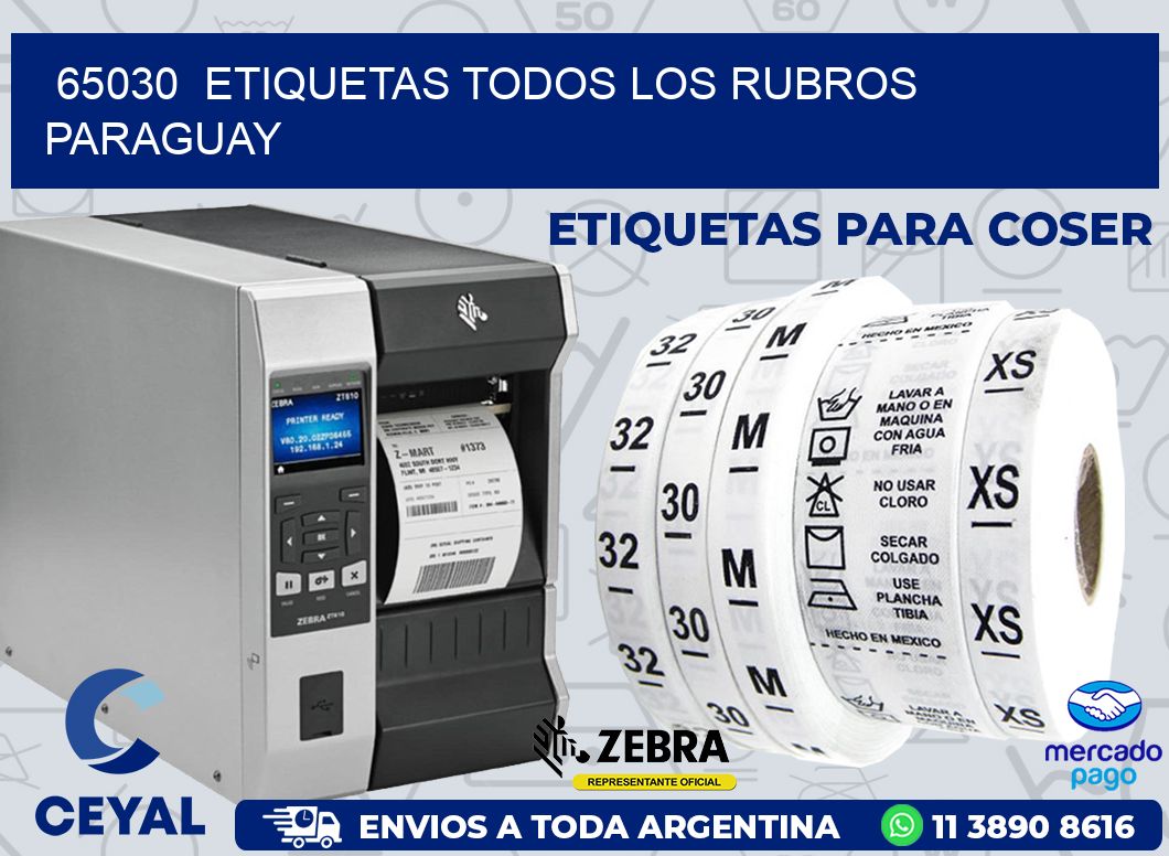 65030 ETIQUETAS TODOS LOS RUBROS PARAGUAY