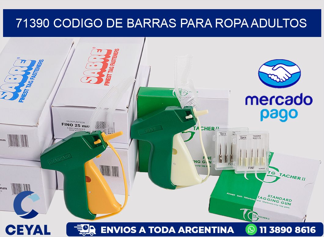 71390 CODIGO DE BARRAS PARA ROPA ADULTOS