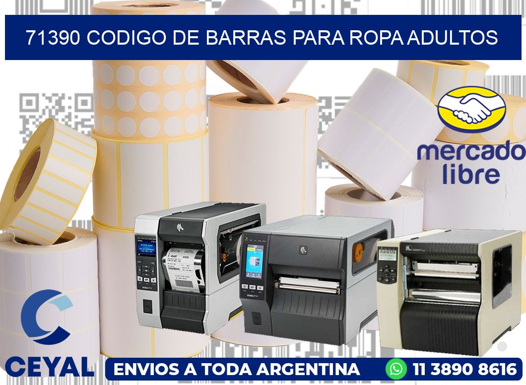 71390 CODIGO DE BARRAS PARA ROPA ADULTOS