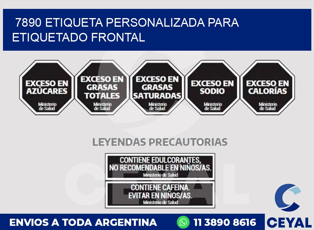 7890 ETIQUETA PERSONALIZADA PARA ETIQUETADO FRONTAL