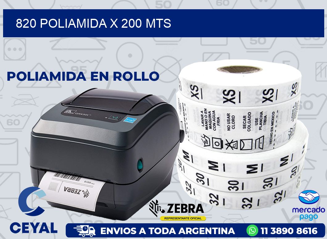 820 POLIAMIDA X 200 MTS