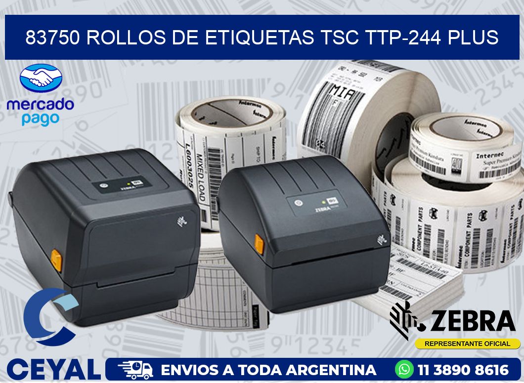 83750 ROLLOS DE ETIQUETAS TSC TTP-244 PLUS