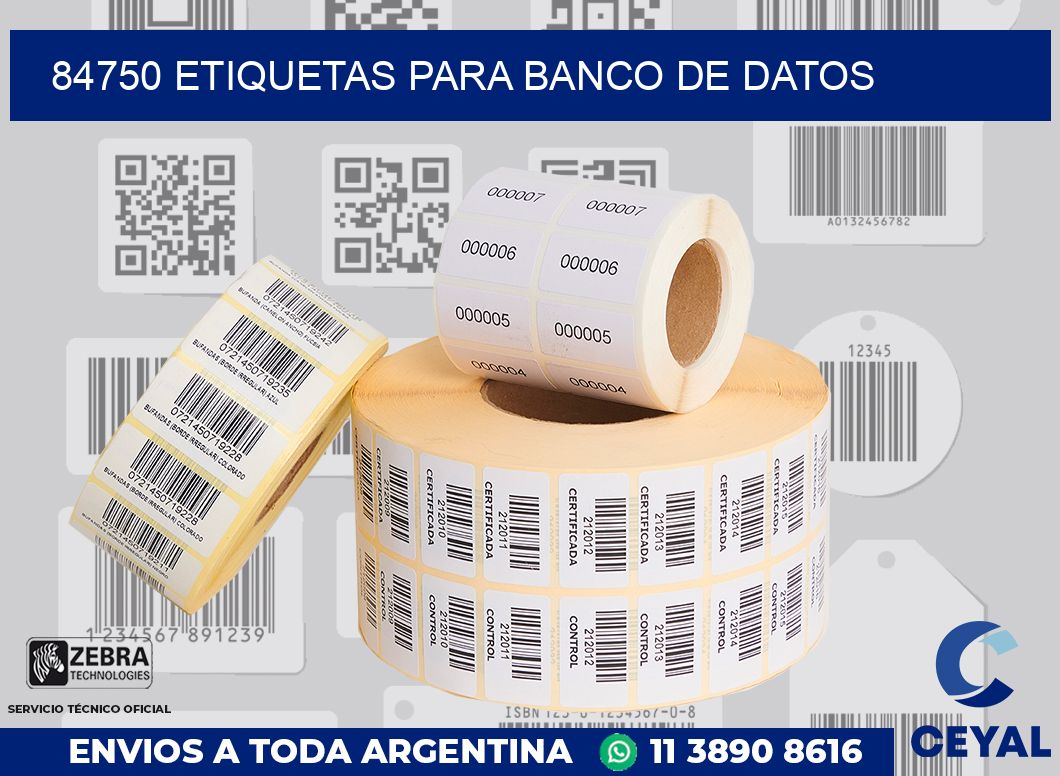 84750 ETIQUETAS PARA BANCO DE DATOS