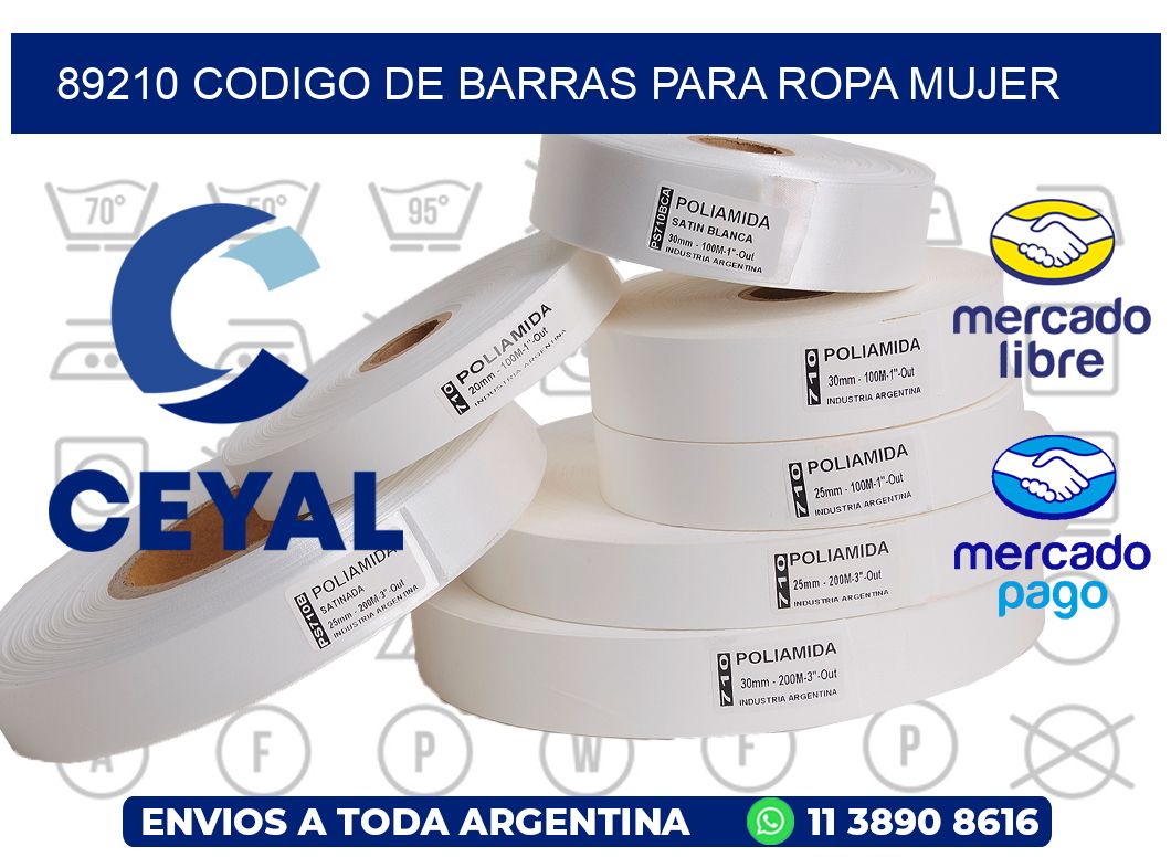 89210 CODIGO DE BARRAS PARA ROPA MUJER