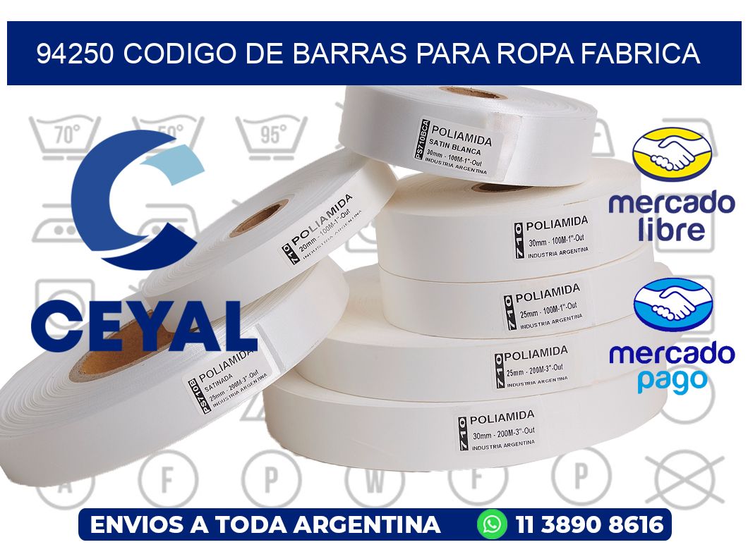 94250 CODIGO DE BARRAS PARA ROPA FABRICA