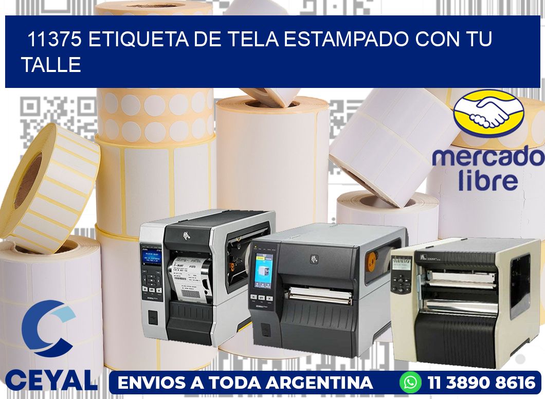 11375 ETIQUETA DE TELA ESTAMPADO CON TU TALLE