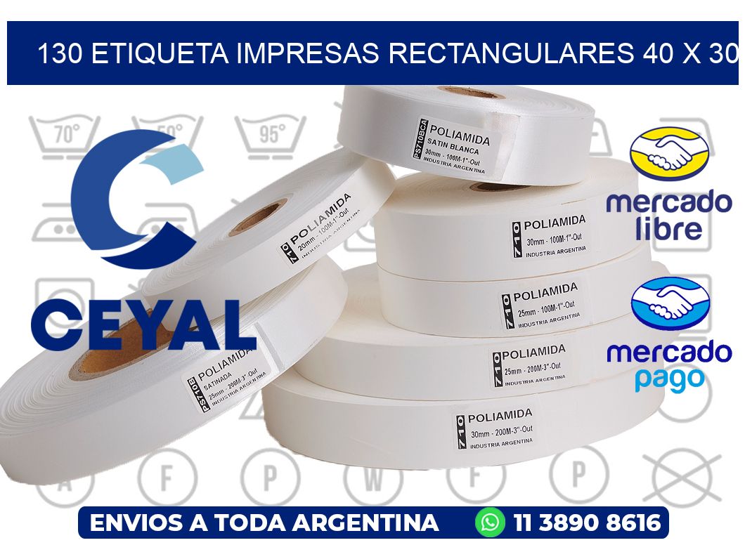130 ETIQUETA IMPRESAS RECTANGULARES 40 X 30