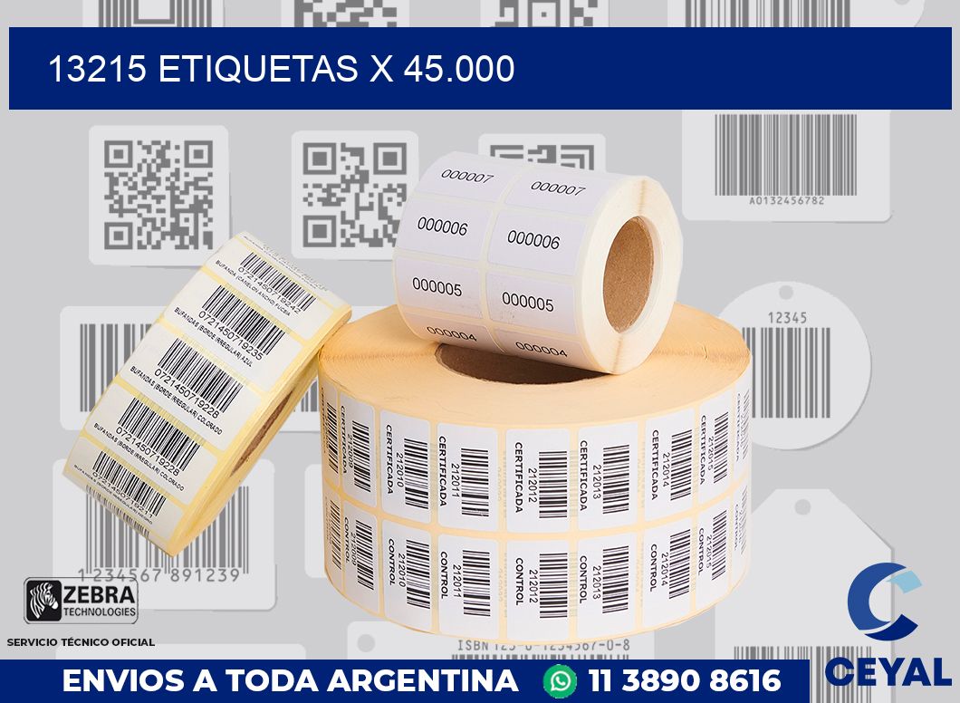 13215 Etiquetas x 45.000