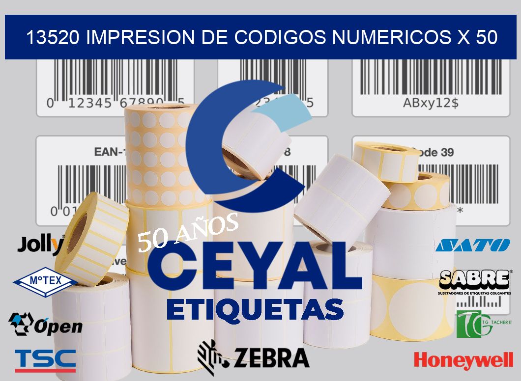 13520 impresion de codigos numericos x 50