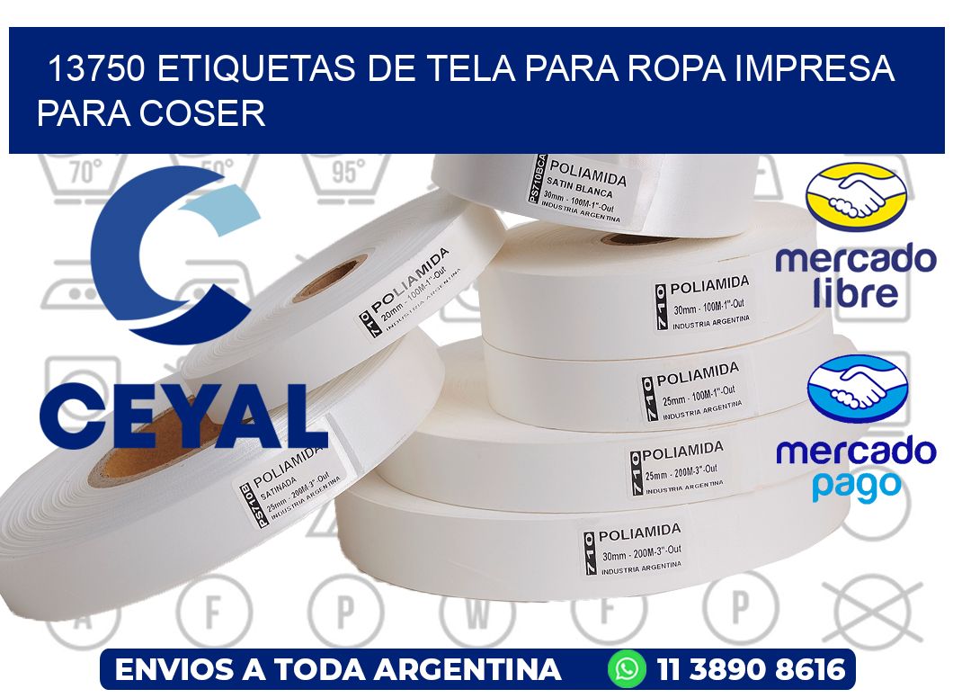 13750 ETIQUETAS DE TELA PARA ROPA IMPRESA PARA COSER