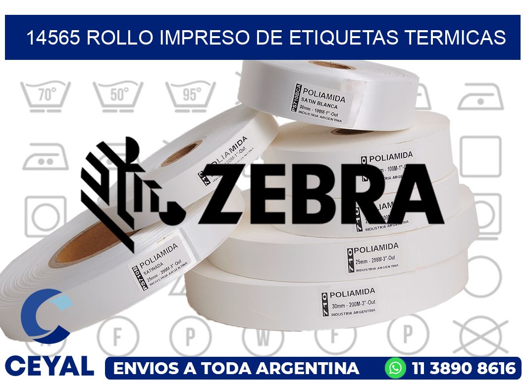 14565 ROLLO IMPRESO DE ETIQUETAS TERMICAS