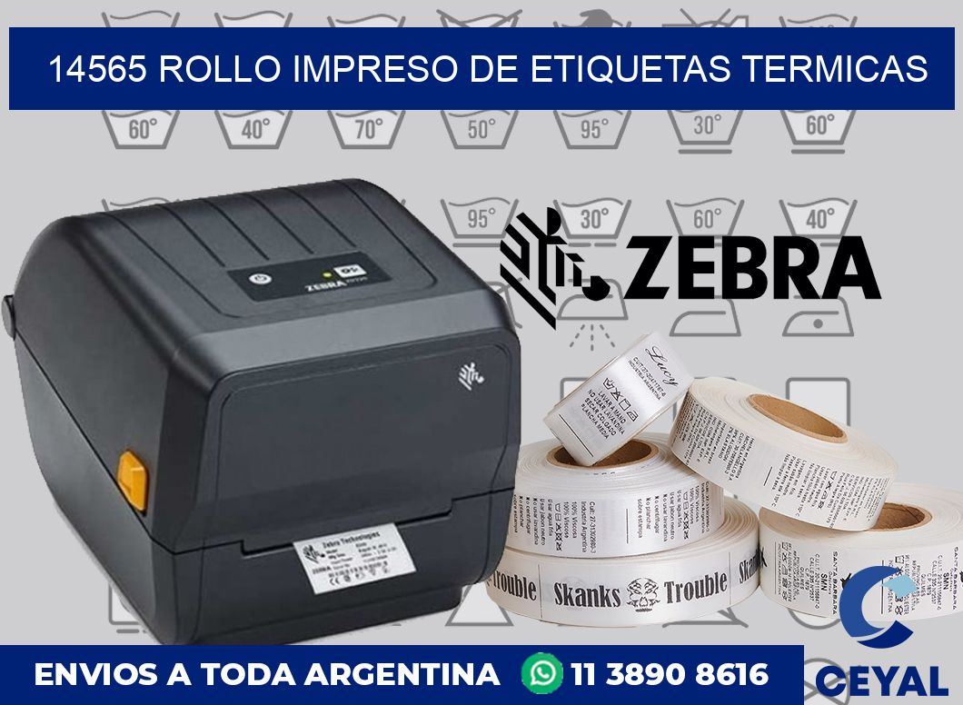 14565 ROLLO IMPRESO DE ETIQUETAS TERMICAS
