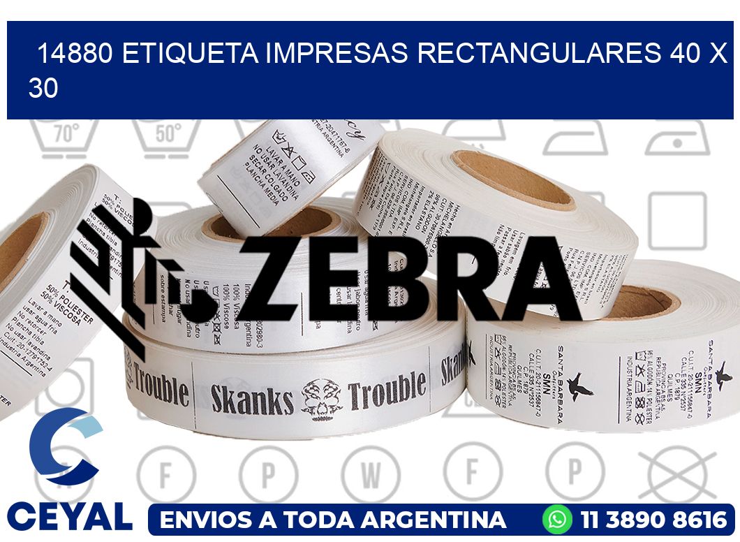 14880 ETIQUETA IMPRESAS RECTANGULARES 40 X 30