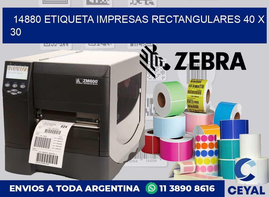 14880 ETIQUETA IMPRESAS RECTANGULARES 40 X 30