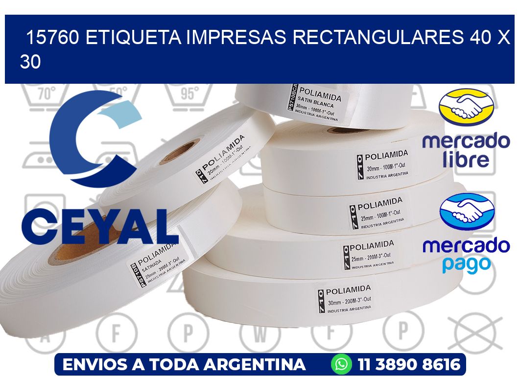 15760 ETIQUETA IMPRESAS RECTANGULARES 40 X 30