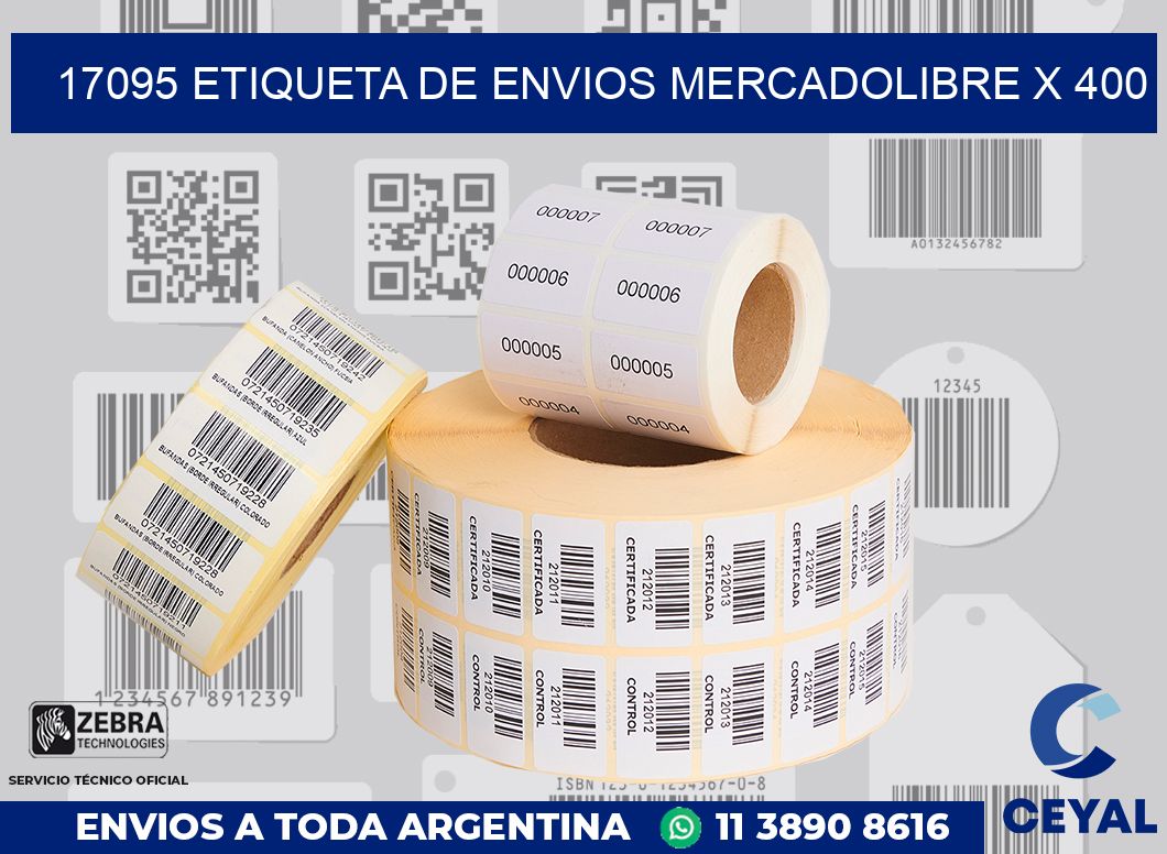 17095 etiqueta de envios mercadolibre x 400