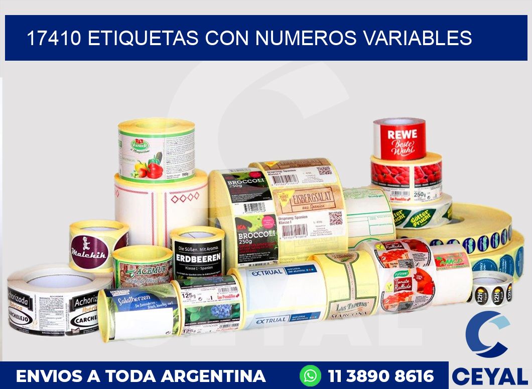 17410 ETIQUETAS CON NUMEROS VARIABLES