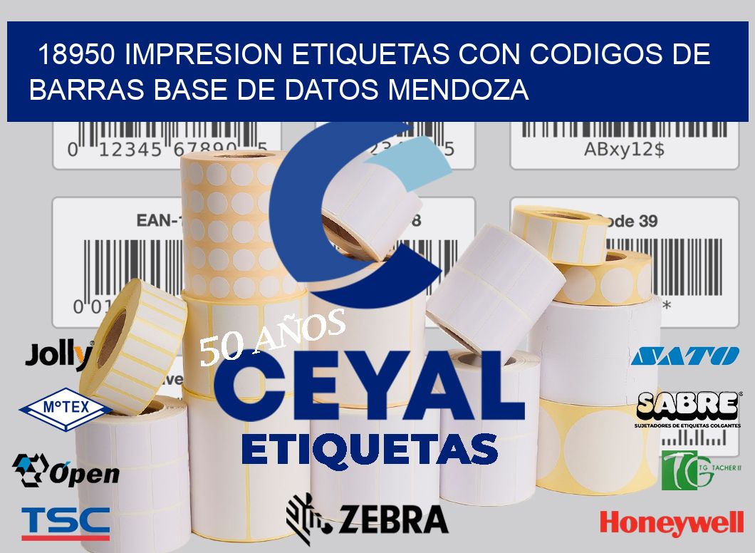 18950 IMPRESION ETIQUETAS CON CODIGOS DE BARRAS BASE DE DATOS MENDOZA