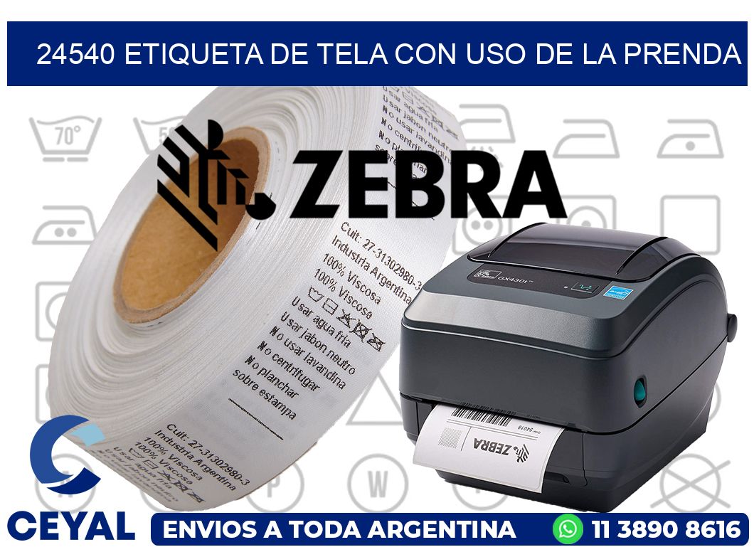 24540 ETIQUETA DE TELA CON USO DE LA PRENDA