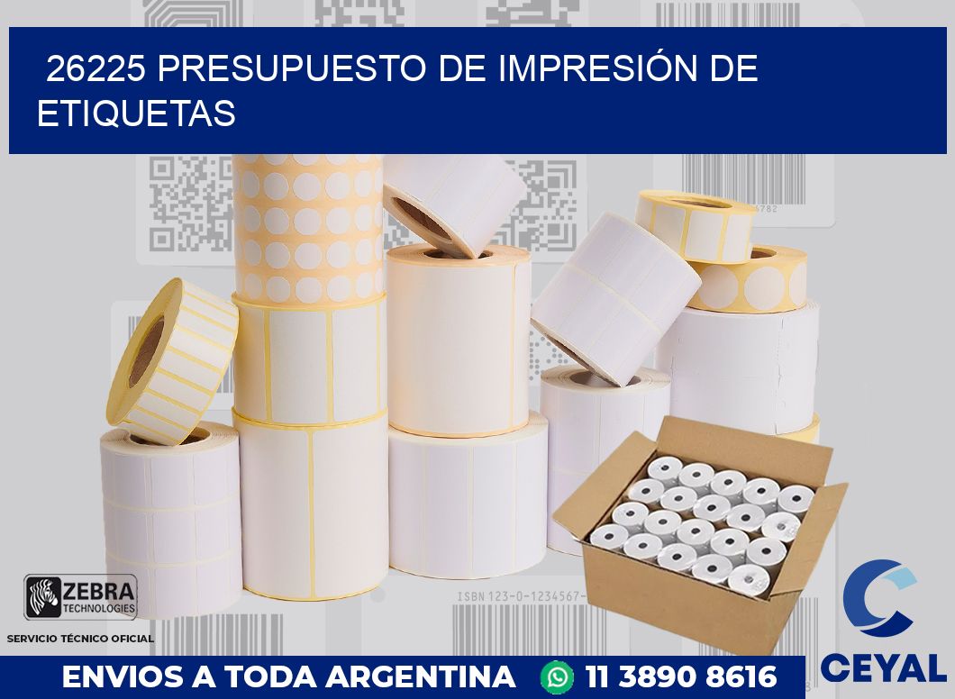 26225 PRESUPUESTO DE IMPRESIÓN DE ETIQUETAS