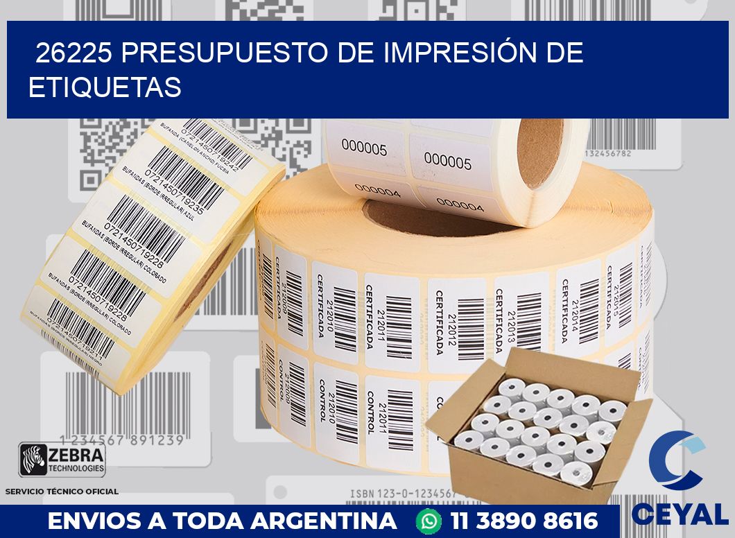 26225 PRESUPUESTO DE IMPRESIÓN DE ETIQUETAS