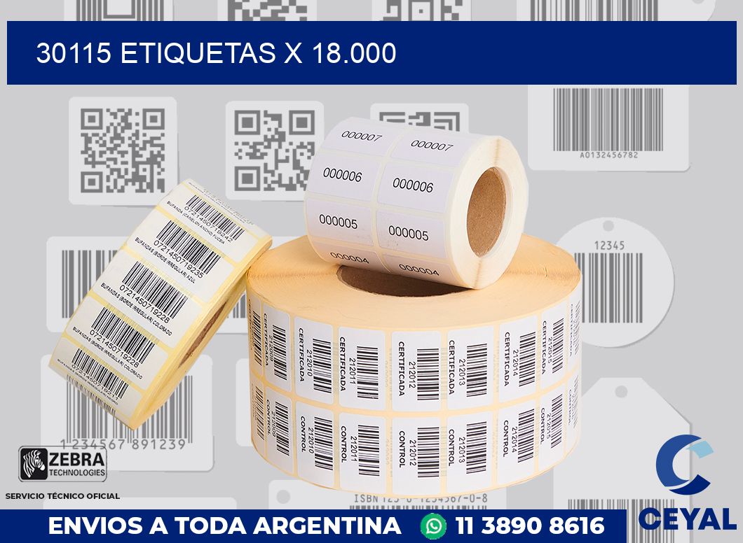 30115 Etiquetas x 18.000