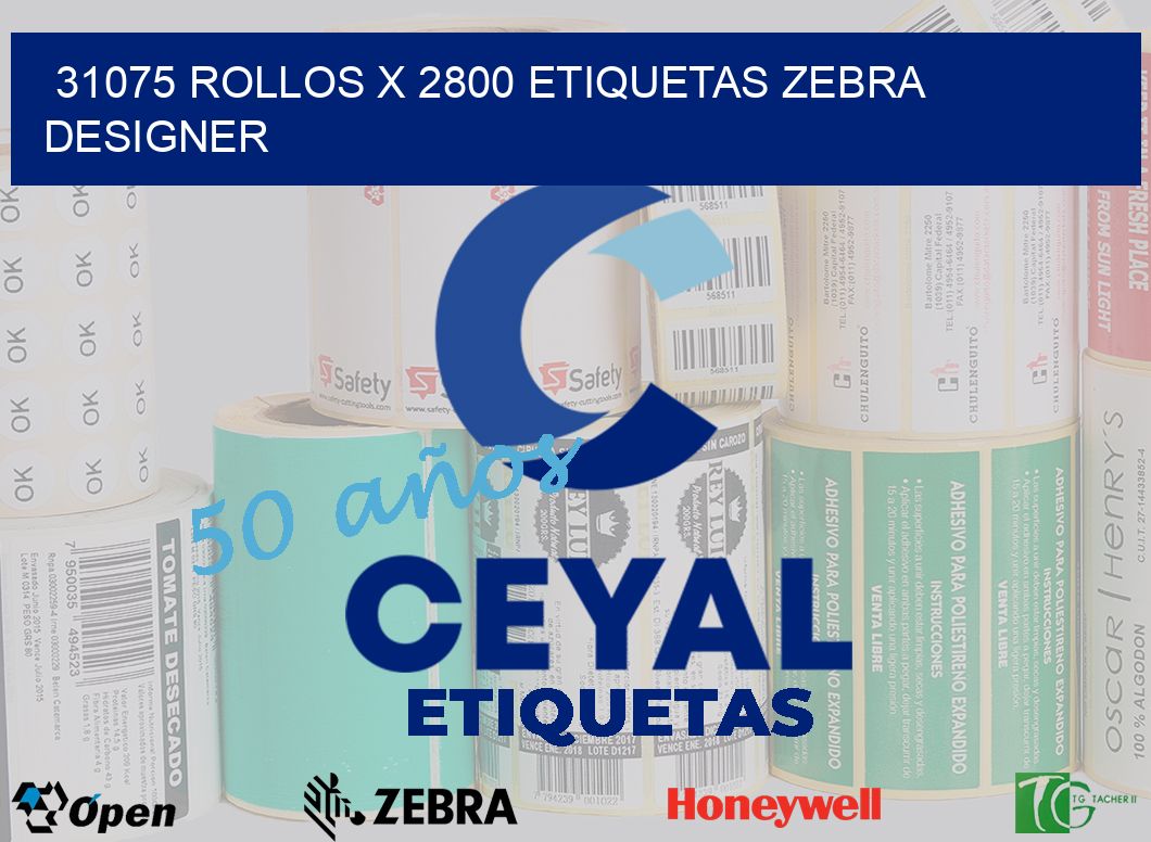 31075 Rollos x 2800 etiquetas zebra designer