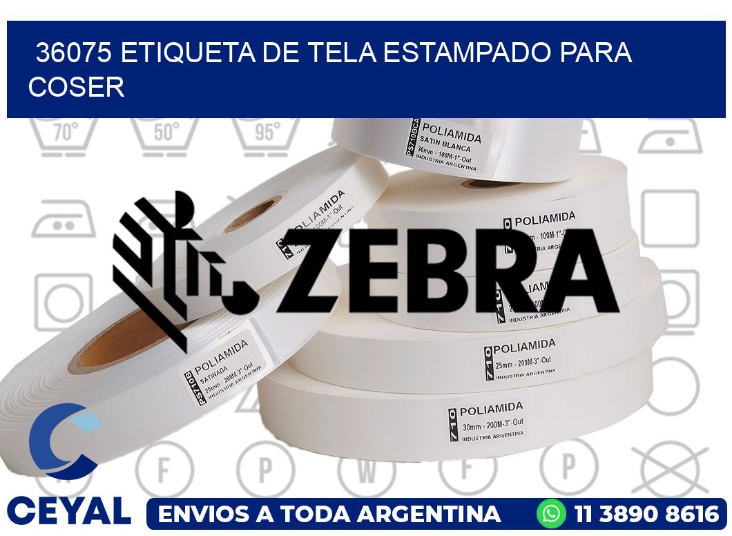36075 ETIQUETA DE TELA ESTAMPADO PARA COSER