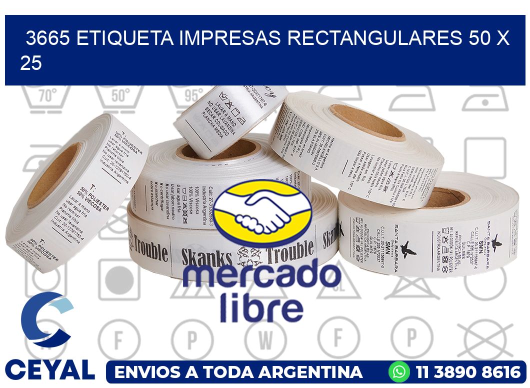3665 ETIQUETA IMPRESAS RECTANGULARES 50 X 25
