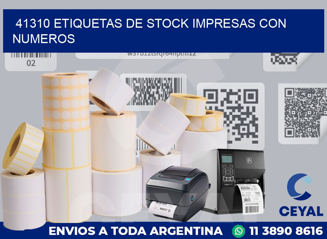 41310 ETIQUETAS DE STOCK IMPRESAS CON NUMEROS
