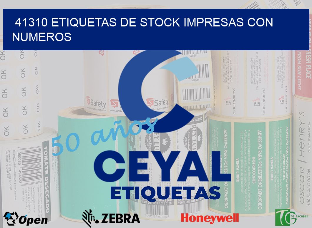 41310 ETIQUETAS DE STOCK IMPRESAS CON NUMEROS