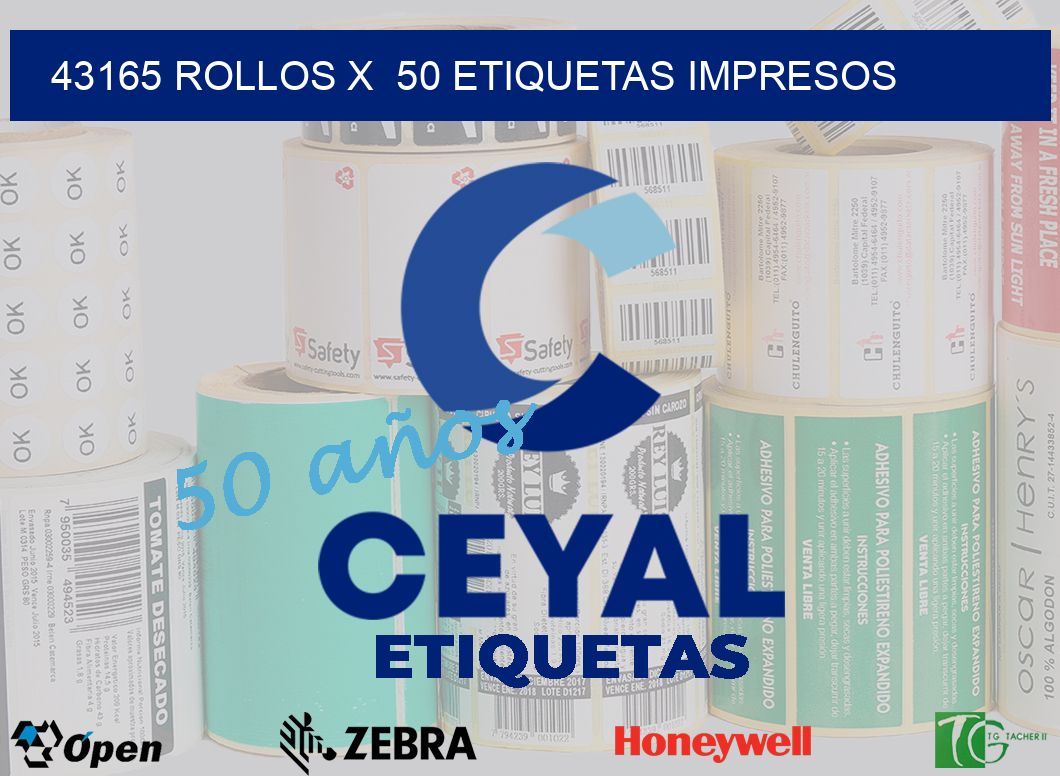 43165 Rollos x  50 etiquetas impresos