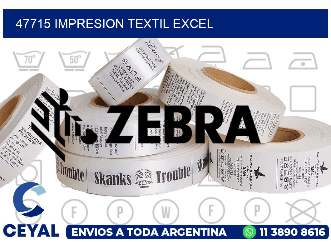 47715 IMPRESION TEXTIL EXCEL
