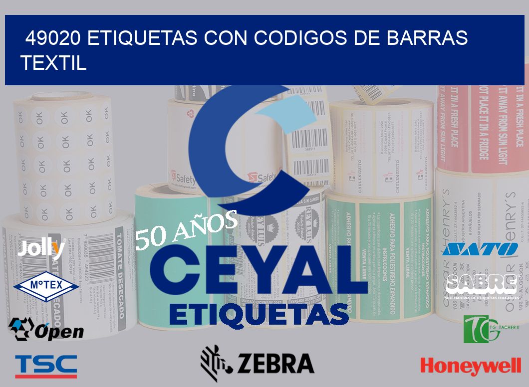 49020 ETIQUETAS CON CODIGOS DE BARRAS TEXTIL