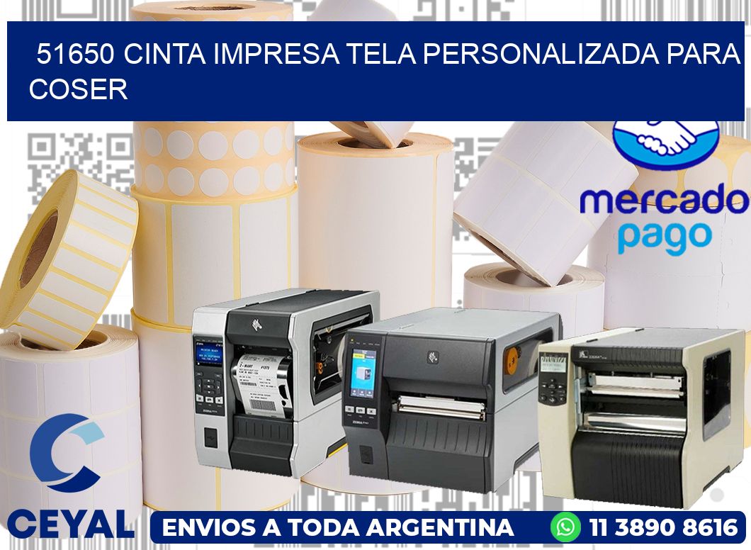 51650 CINTA IMPRESA TELA PERSONALIZADA PARA COSER