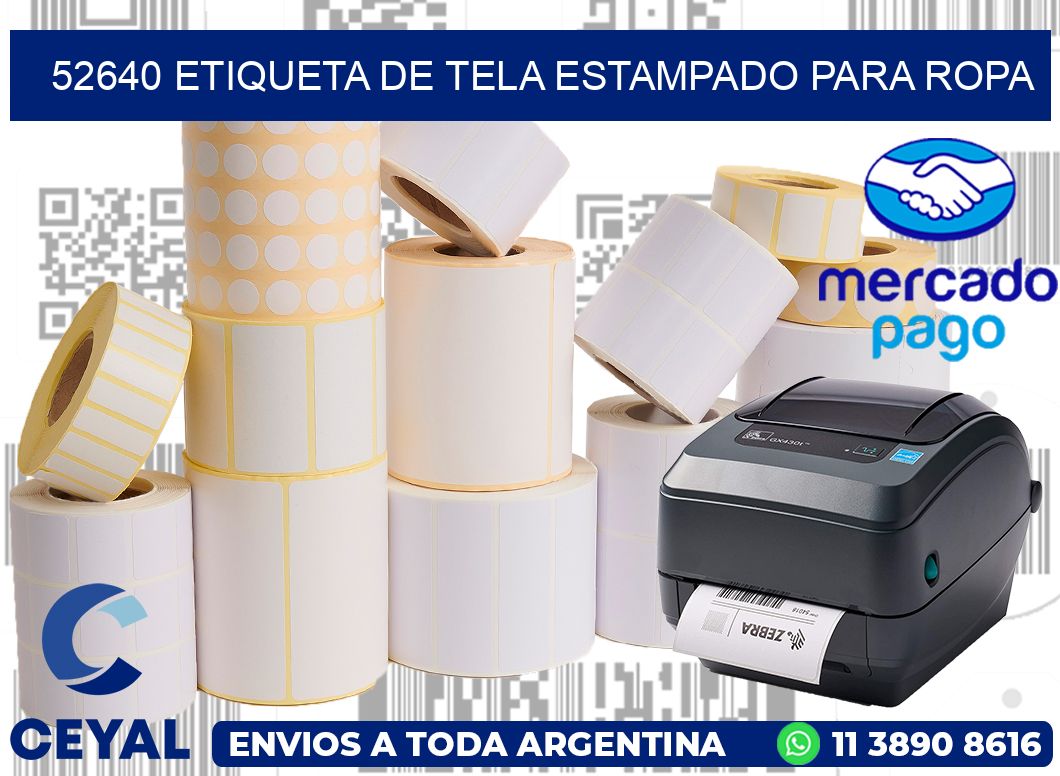 52640 ETIQUETA DE TELA ESTAMPADO PARA ROPA