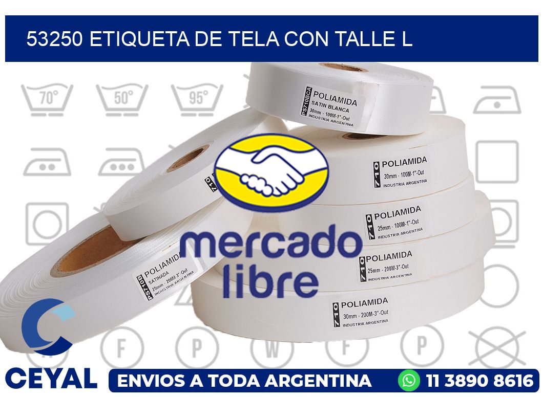 53250 ETIQUETA DE TELA CON TALLE L