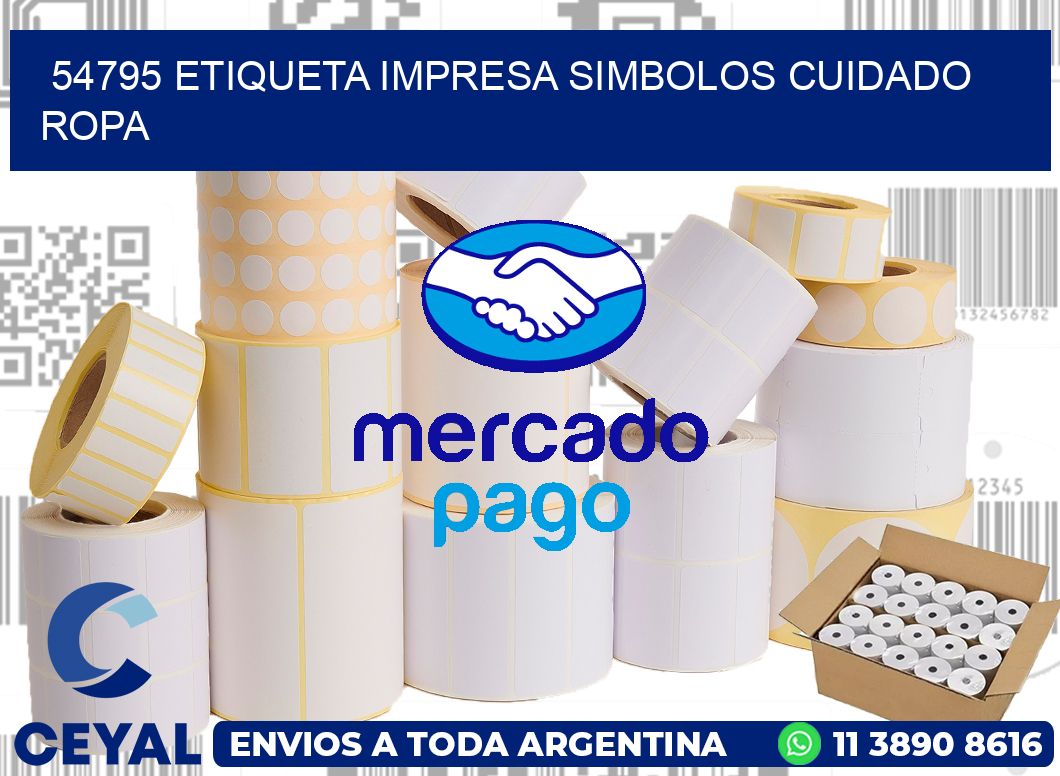 54795 ETIQUETA IMPRESA SIMBOLOS CUIDADO ROPA