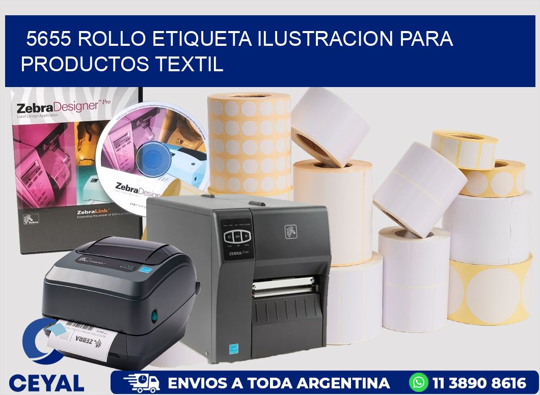 5655 ROLLO ETIQUETA ILUSTRACION PARA PRODUCTOS TEXTIL