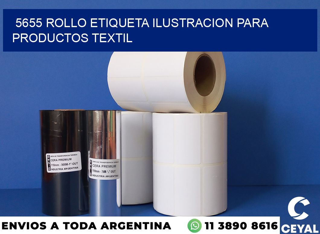 5655 ROLLO ETIQUETA ILUSTRACION PARA PRODUCTOS TEXTIL